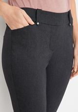 Bengaline Textured Mid Rise Skinny Pant, GRAY, small