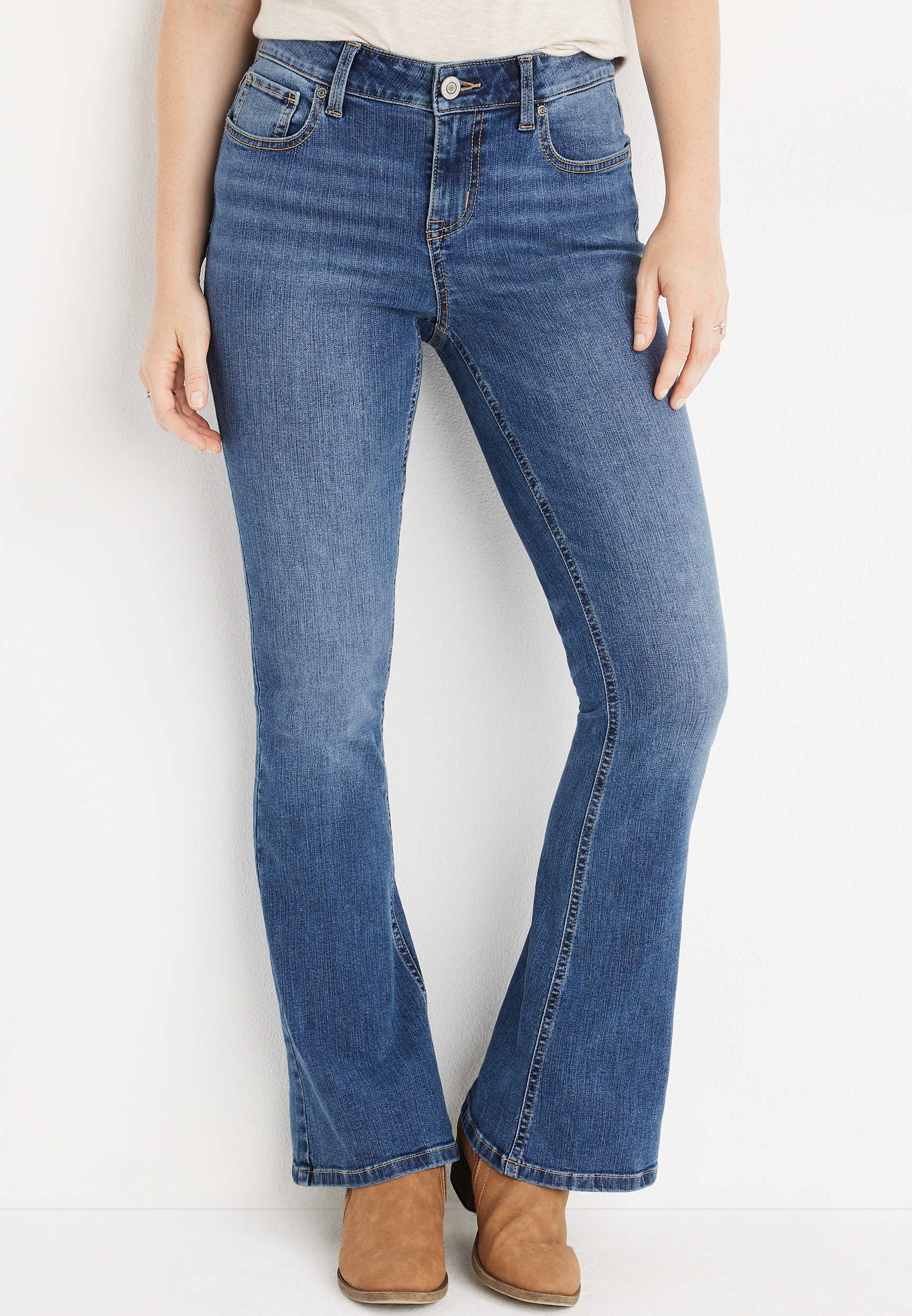 m jeans by maurices™ Black Flare Pull On High Rise Jean