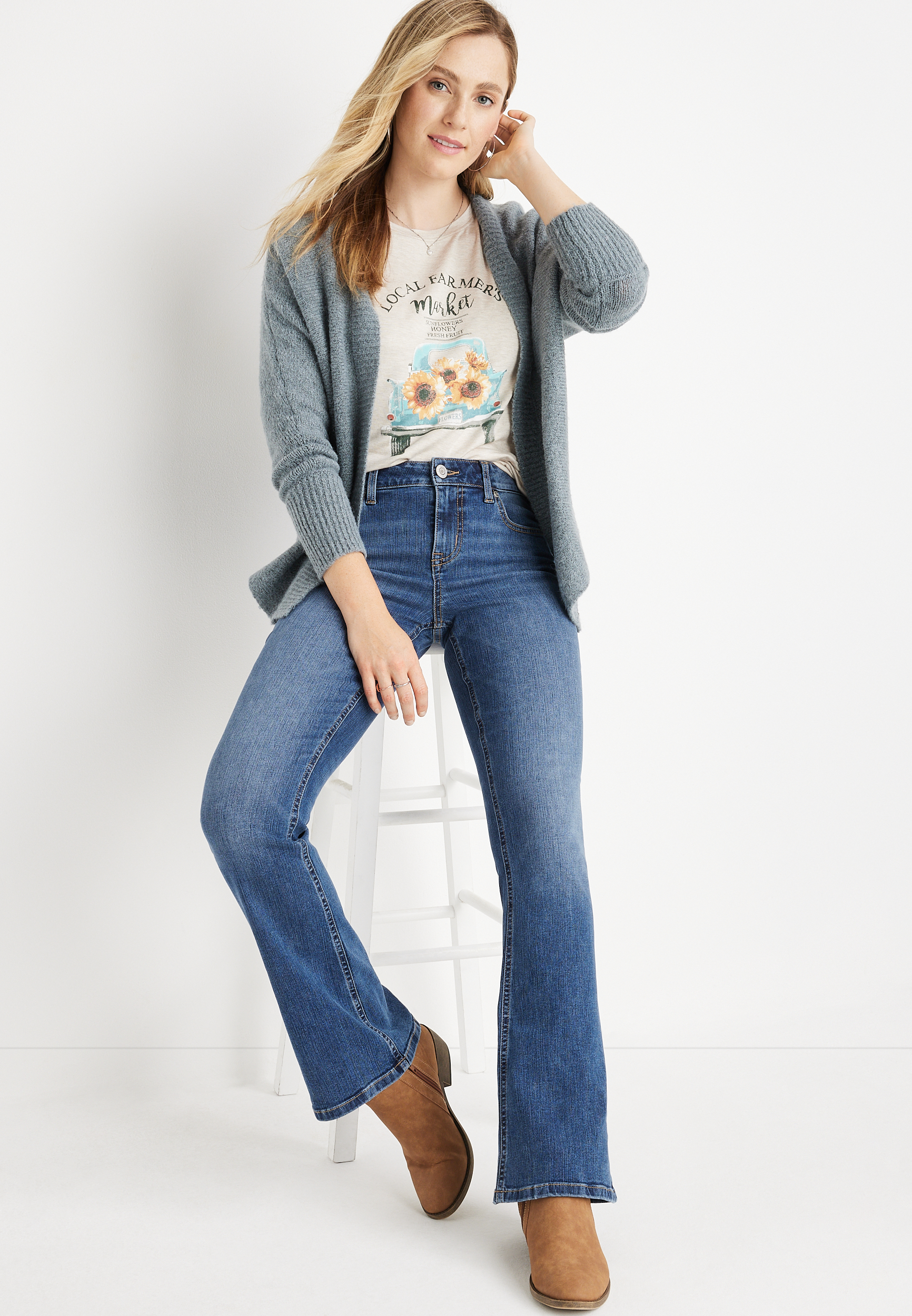 m jeans by maurices&trade; Classic Flare Mid Rise Jean, C258, large