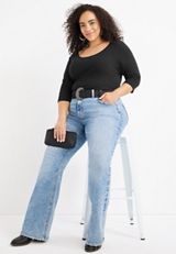 Plus Size Ribbed Strappy Back Tee, C106, small