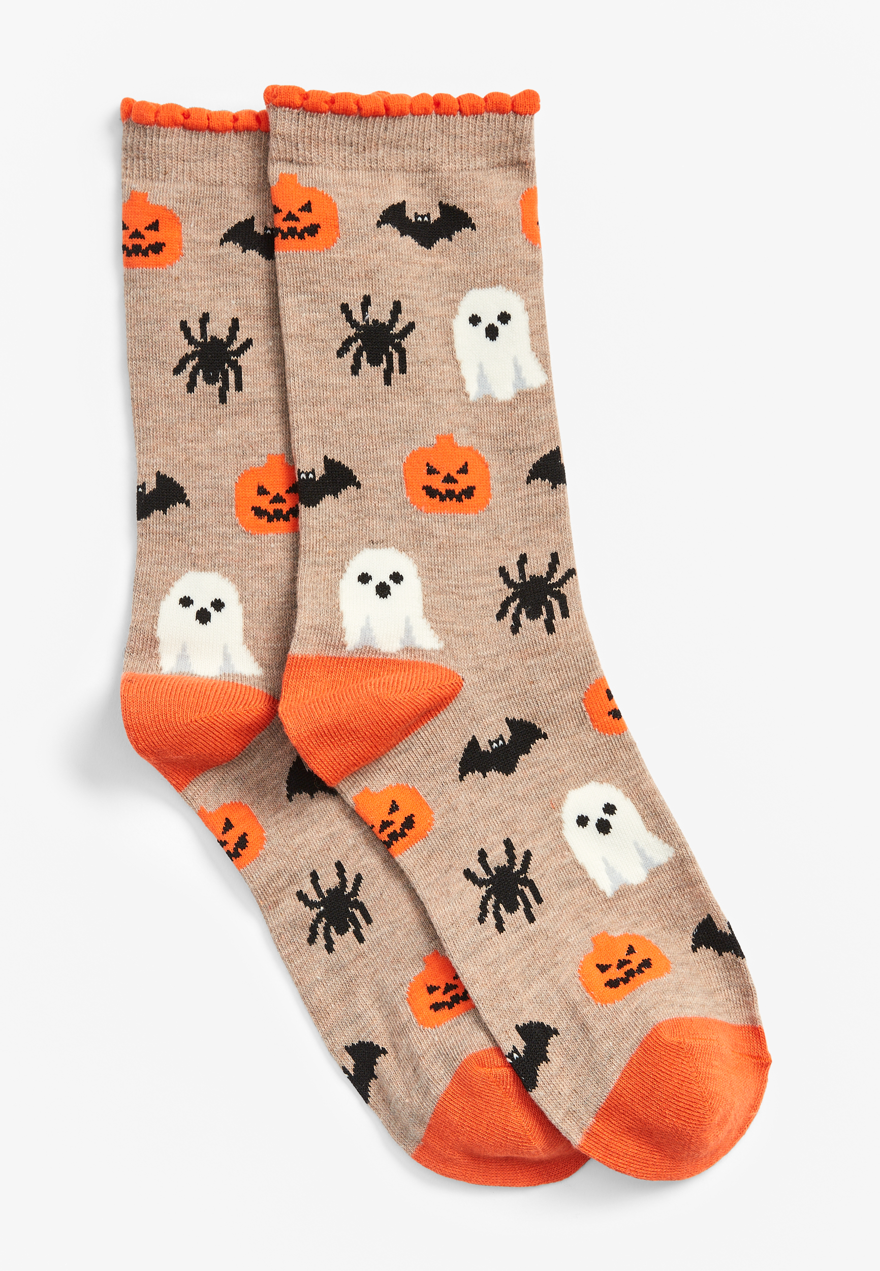 Halloween Ghost Pattern Crew Socks | maurices