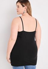 Plus Size Solid Cami, BLACK, small