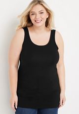Plus Size Scoop Neck Tunic Tank Top, C106, small