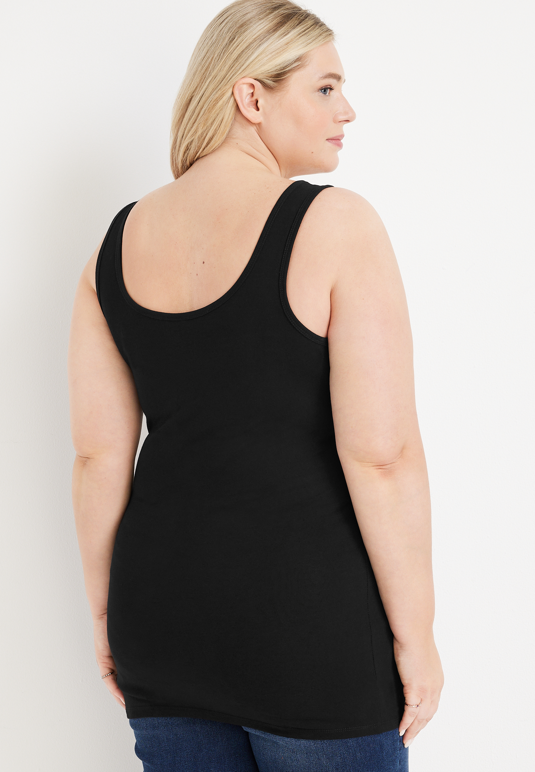 Plus Size Scoop Neck Tunic Tank Top, C106, large