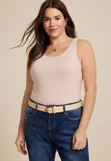 Plus Size Scoop Neck Tunic Tank Top, C6031, small