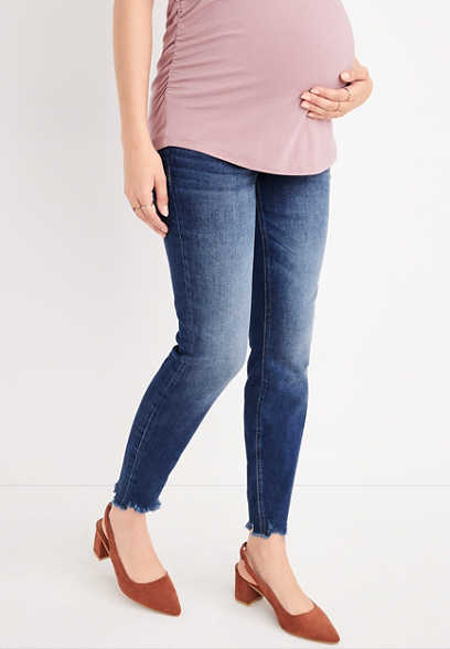 edgely™ Super Skinny Over The Bump Maternity Ripped Jean