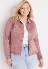 Plus Size Denim Jacket, C115, small