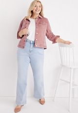 Plus Size Denim Jacket, C115, small