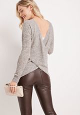 V Neck Wrap Sweater, , small