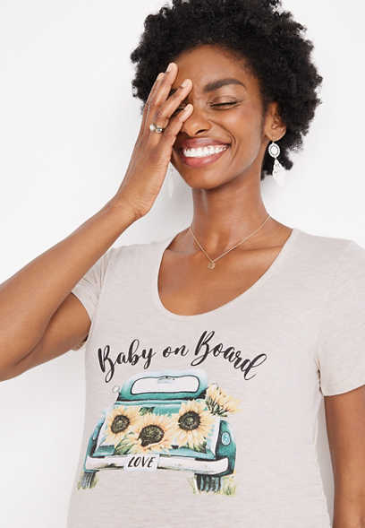 Baby On Board Maternity Graphic Tee