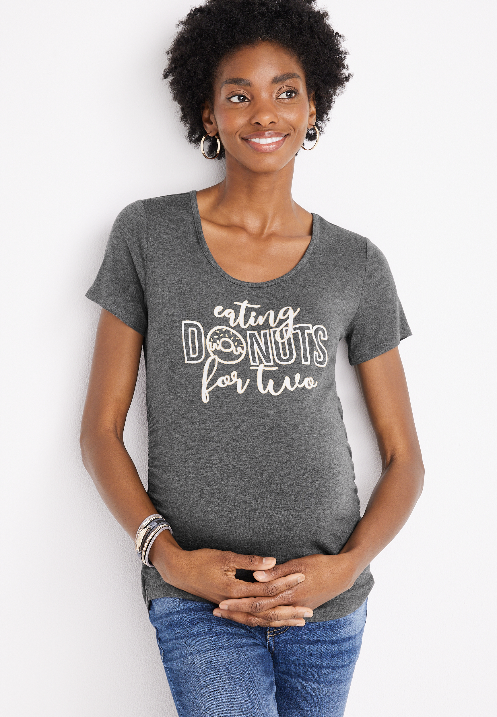Eating Donuts For Two Maternity Graphic Tee | maurices