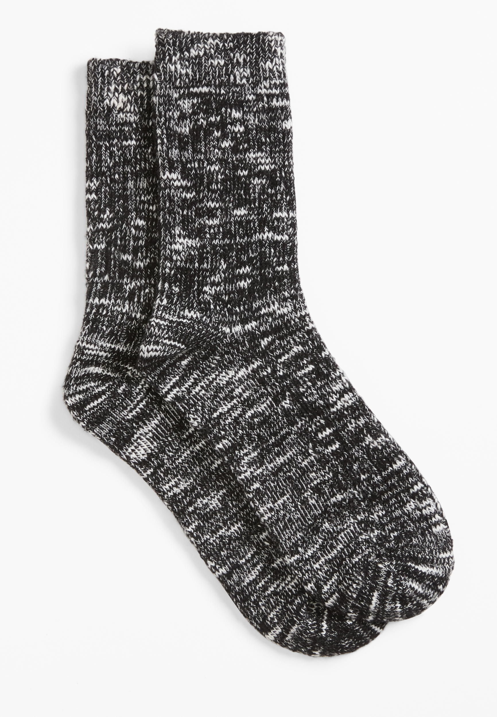 Black Marbled Crew Socks | maurices