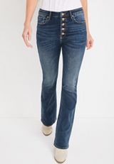 Vigoss&reg; Classic Bootcut High Rise Button Fly Jean, DARK SANDBLAST, small
