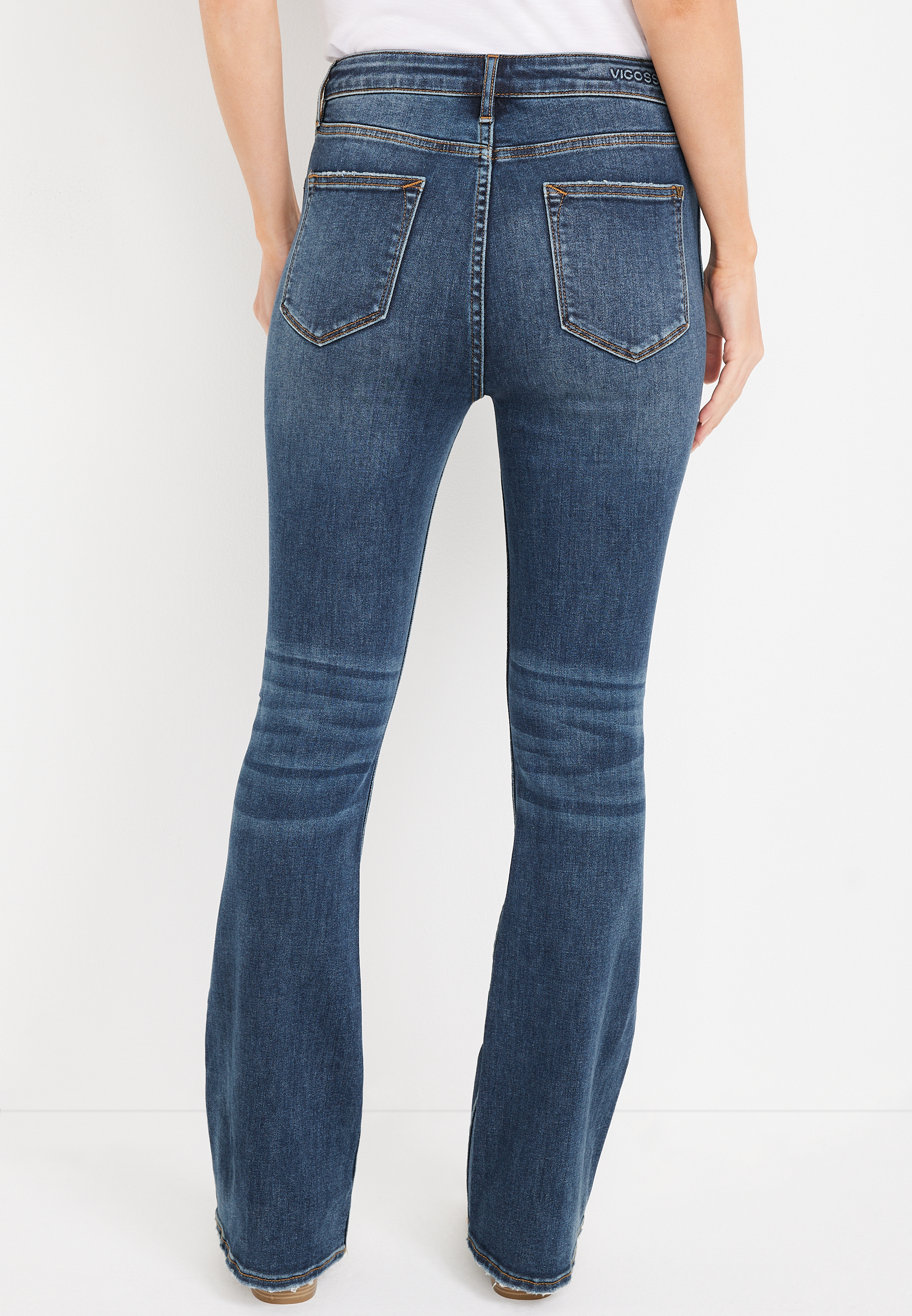 Vigoss&reg; Classic Bootcut High Rise Button Fly Jean, DARK SANDBLAST, large