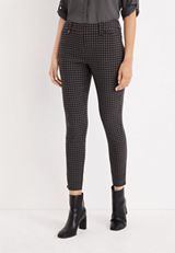 Plaid Bengaline Skinny Ankle Dress Pant, C4163, small