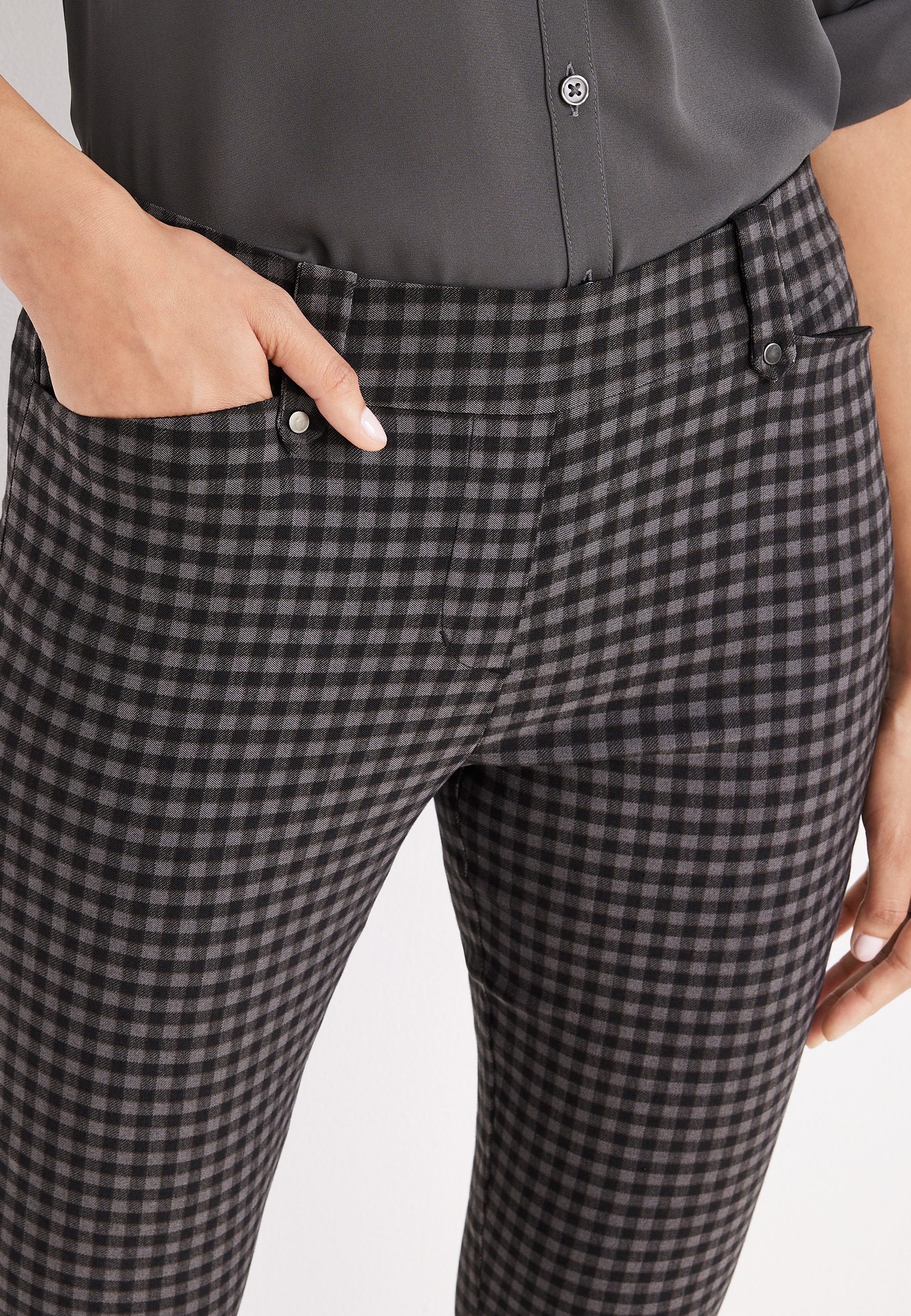 Plaid Bengaline Skinny Ankle Dress Pant, C4163, large