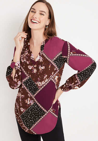 Atwood Patchwork Tunic Blouse
