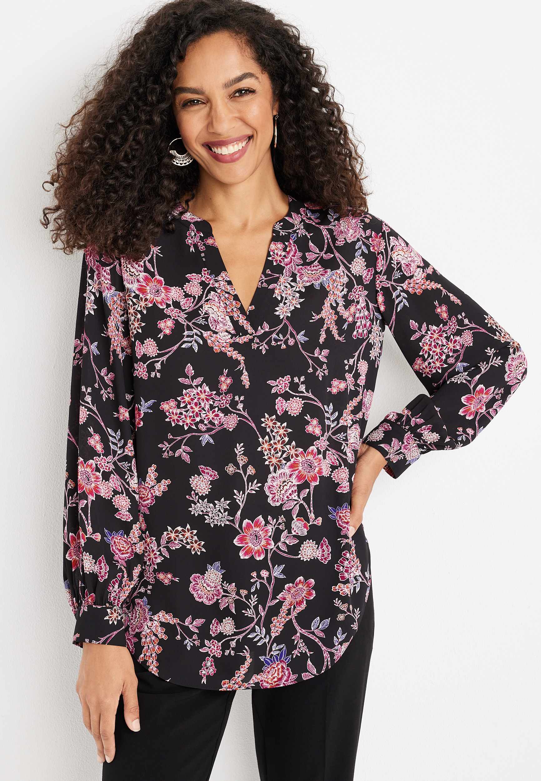 Atwood Floral Tunic Blouse maurices