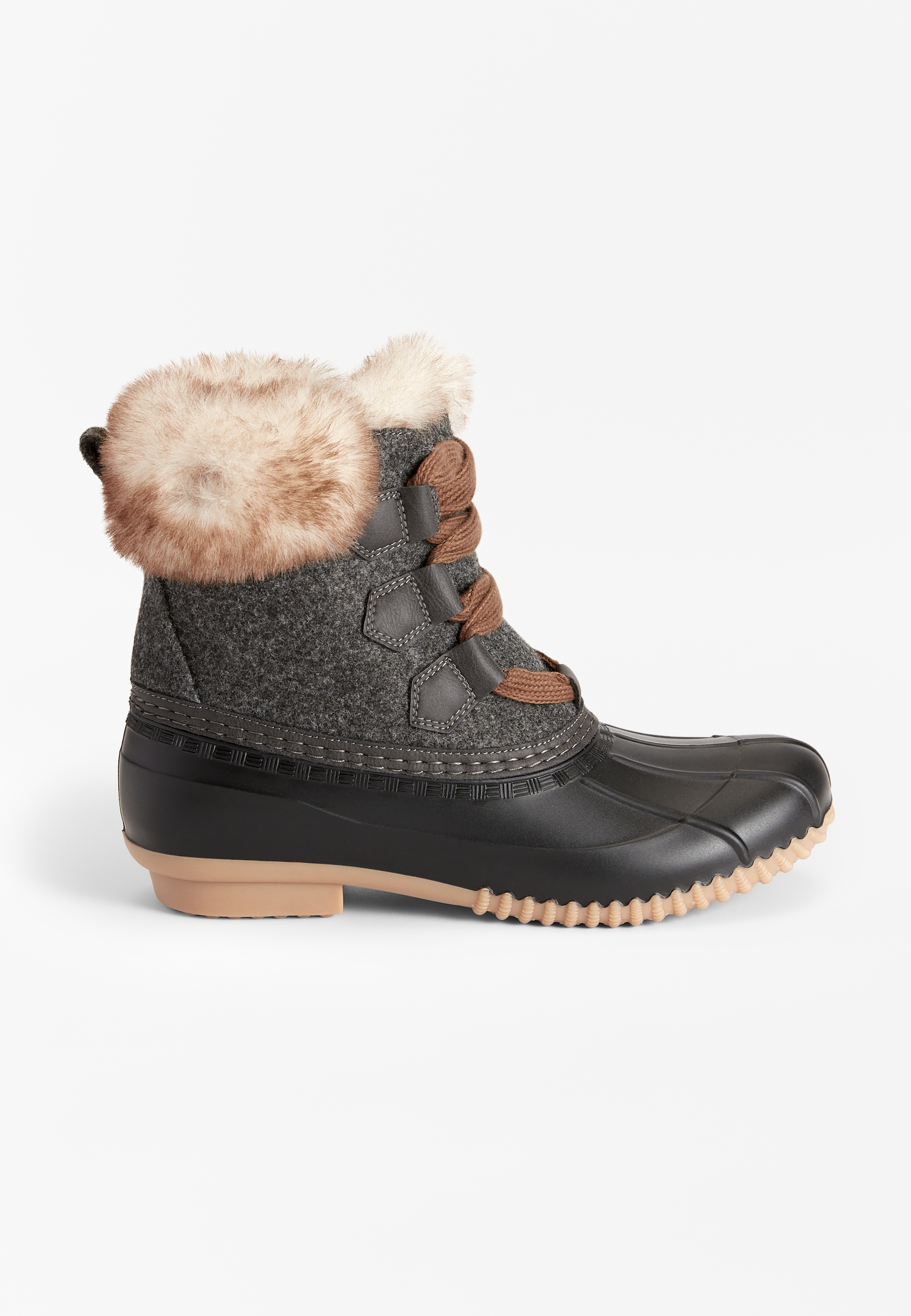 faux fur duck boots