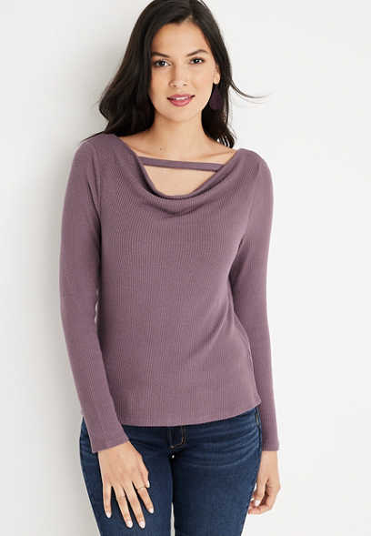 Solid Cowl Neck Blouse