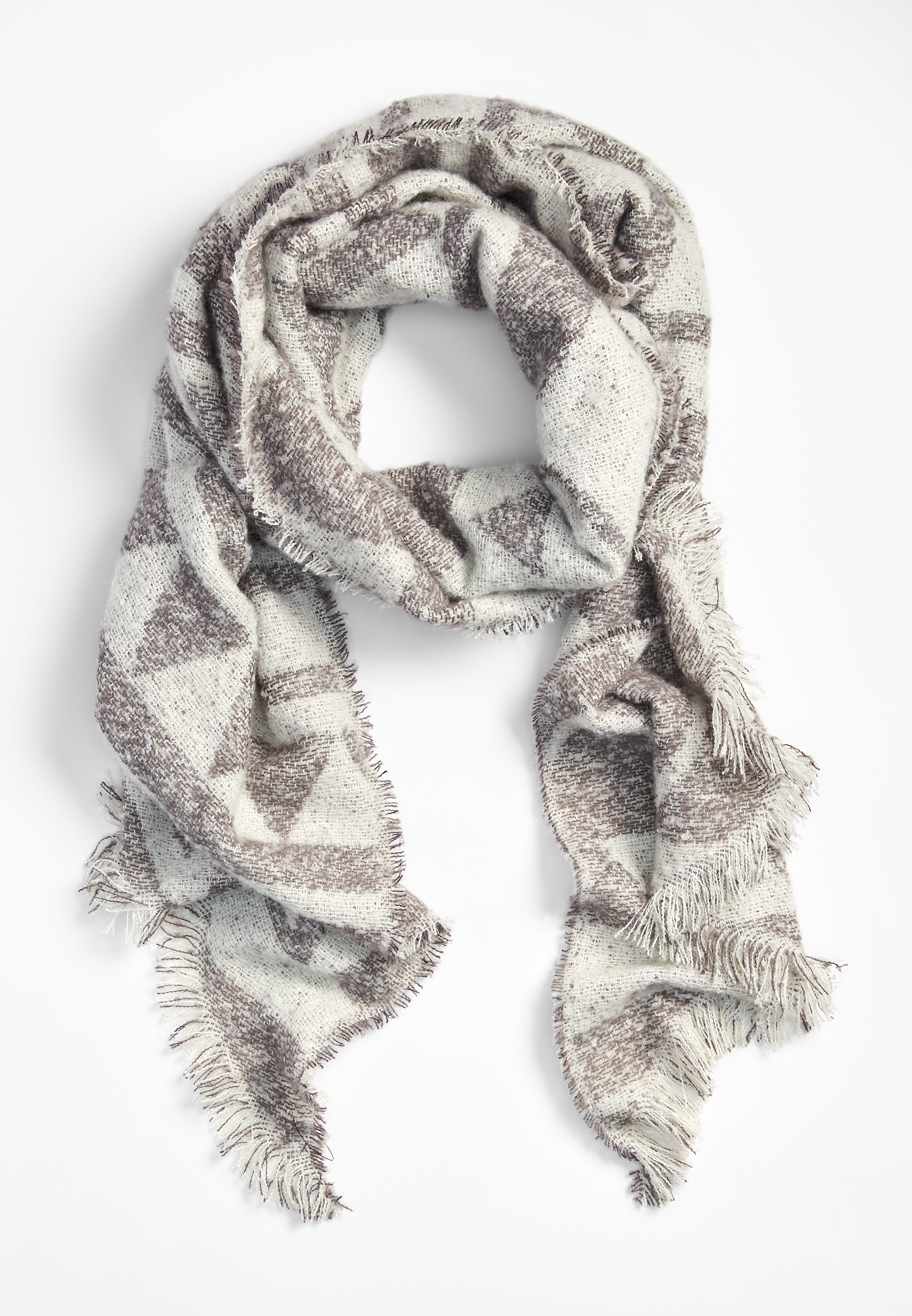 Gray Geo Print Blanket Scarf maurices