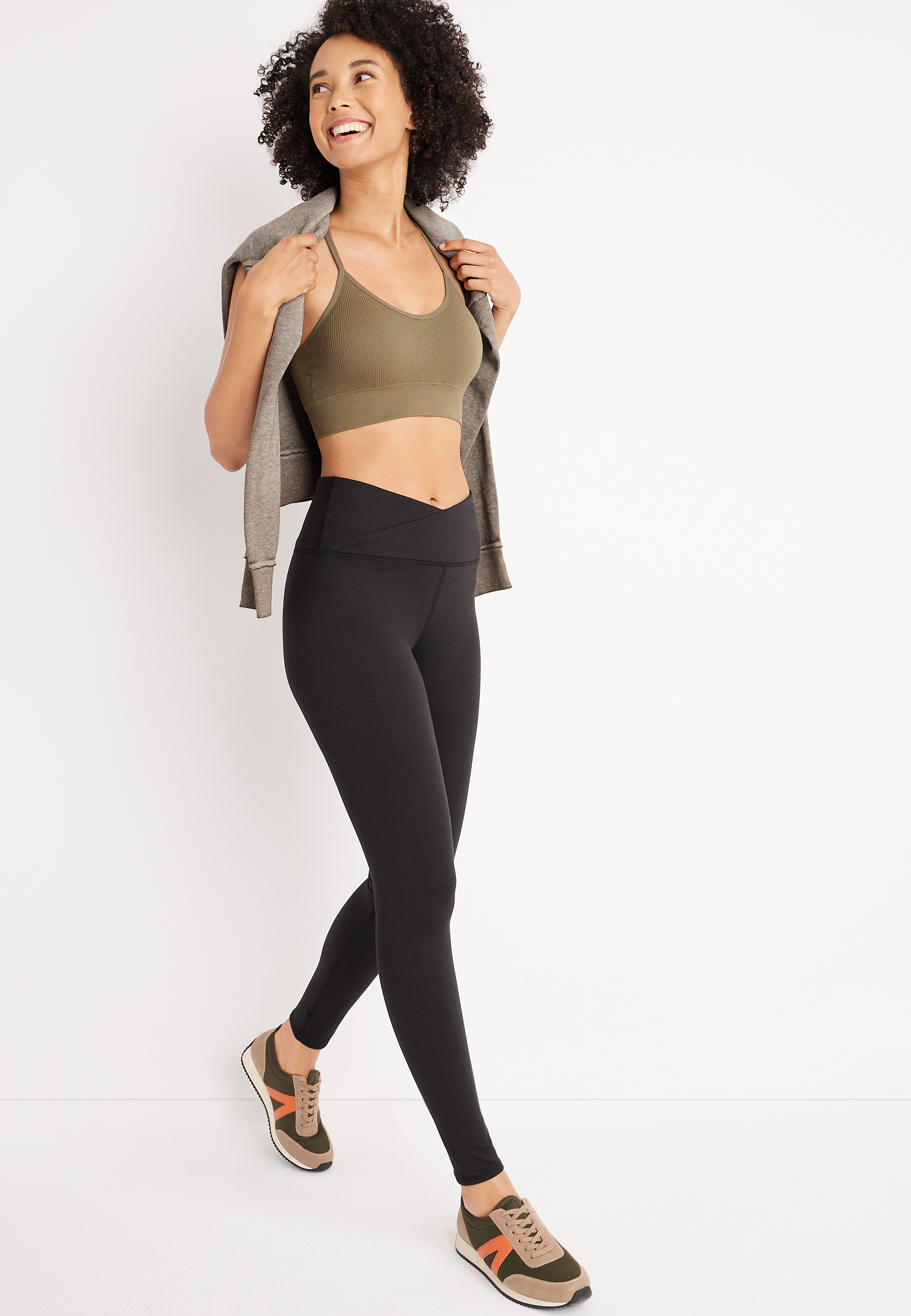 Black Super High Rise Luxe Crossover Legging, , large