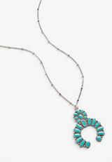 Silver Turquoise Pendant Necklace, , small