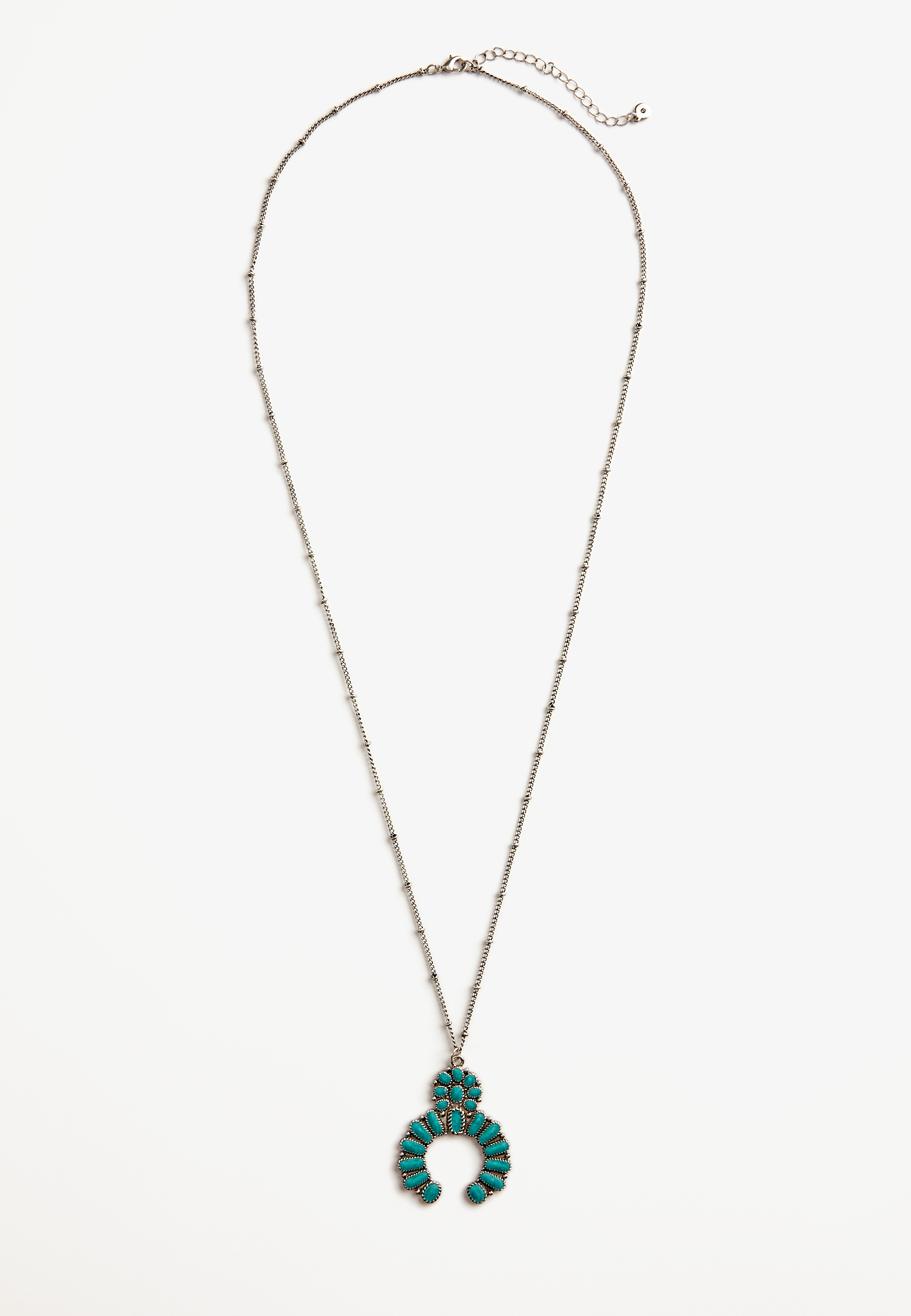 Silver Turquoise Pendant Necklace, , large