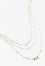 Beaded Gold Layered Necklace, , small