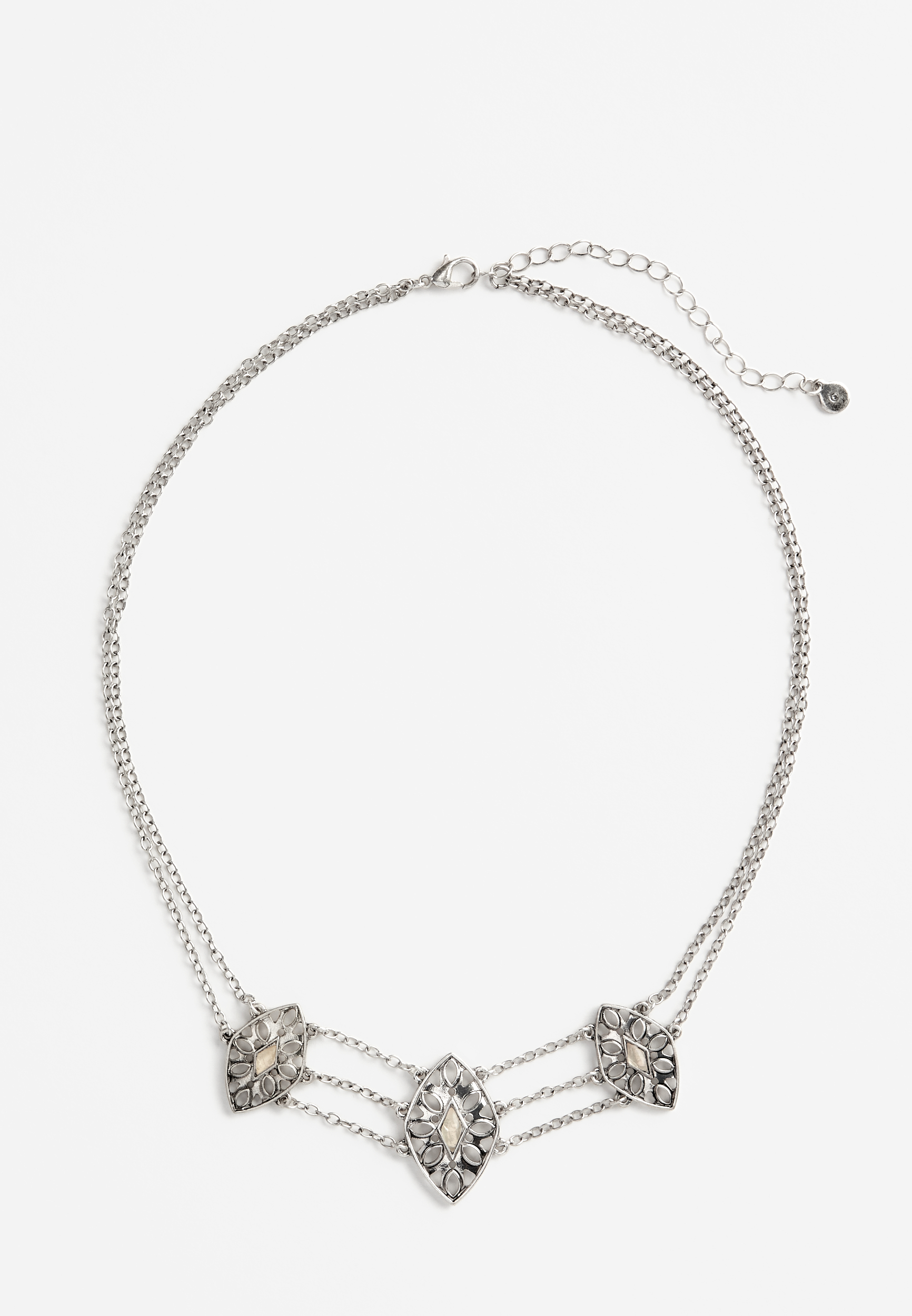 Silver Drape Necklace, , large