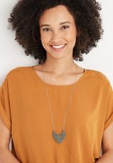 Olive Wooden Pendant Necklace, , small
