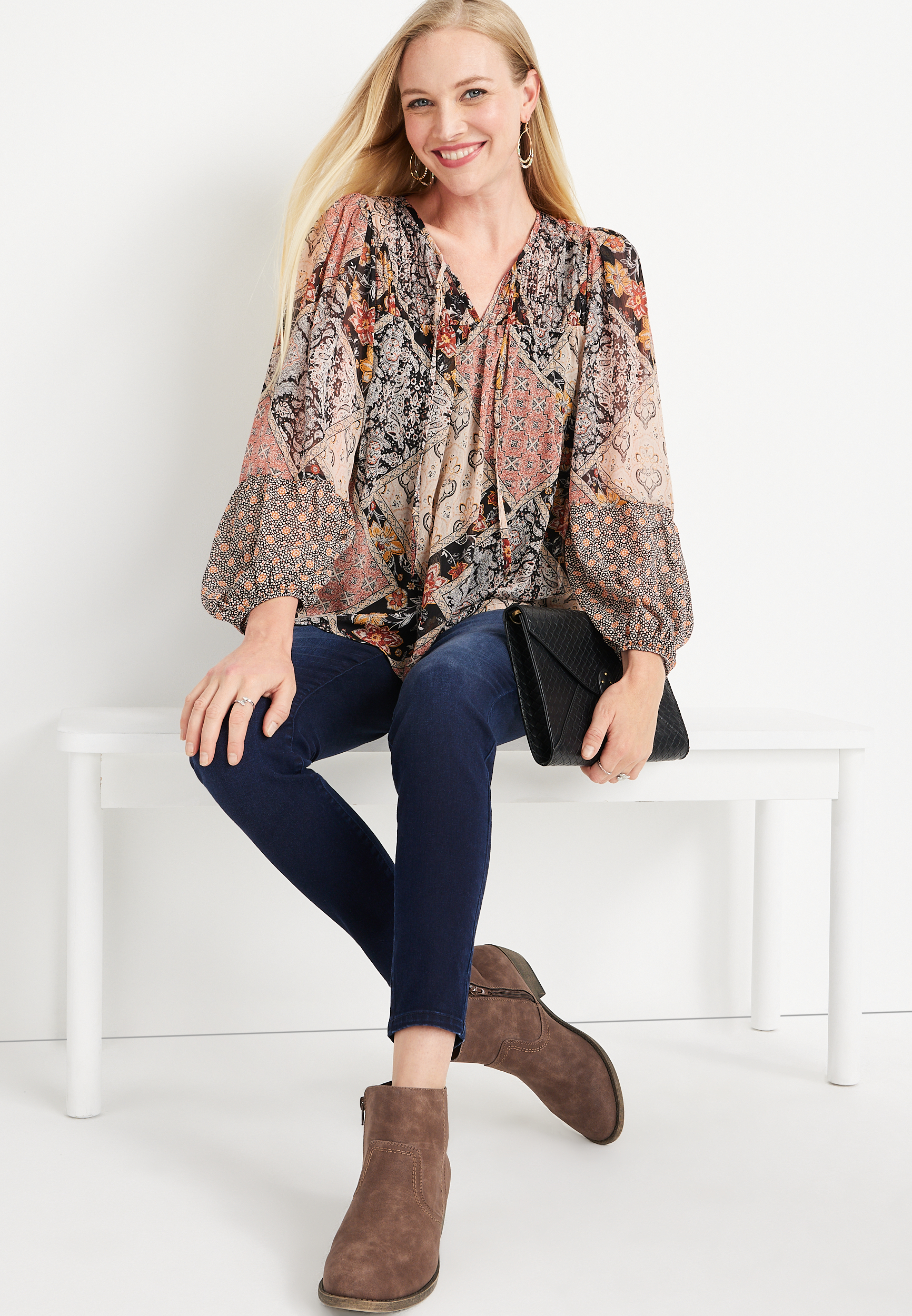 Patchwork Peasant Blouse maurices
