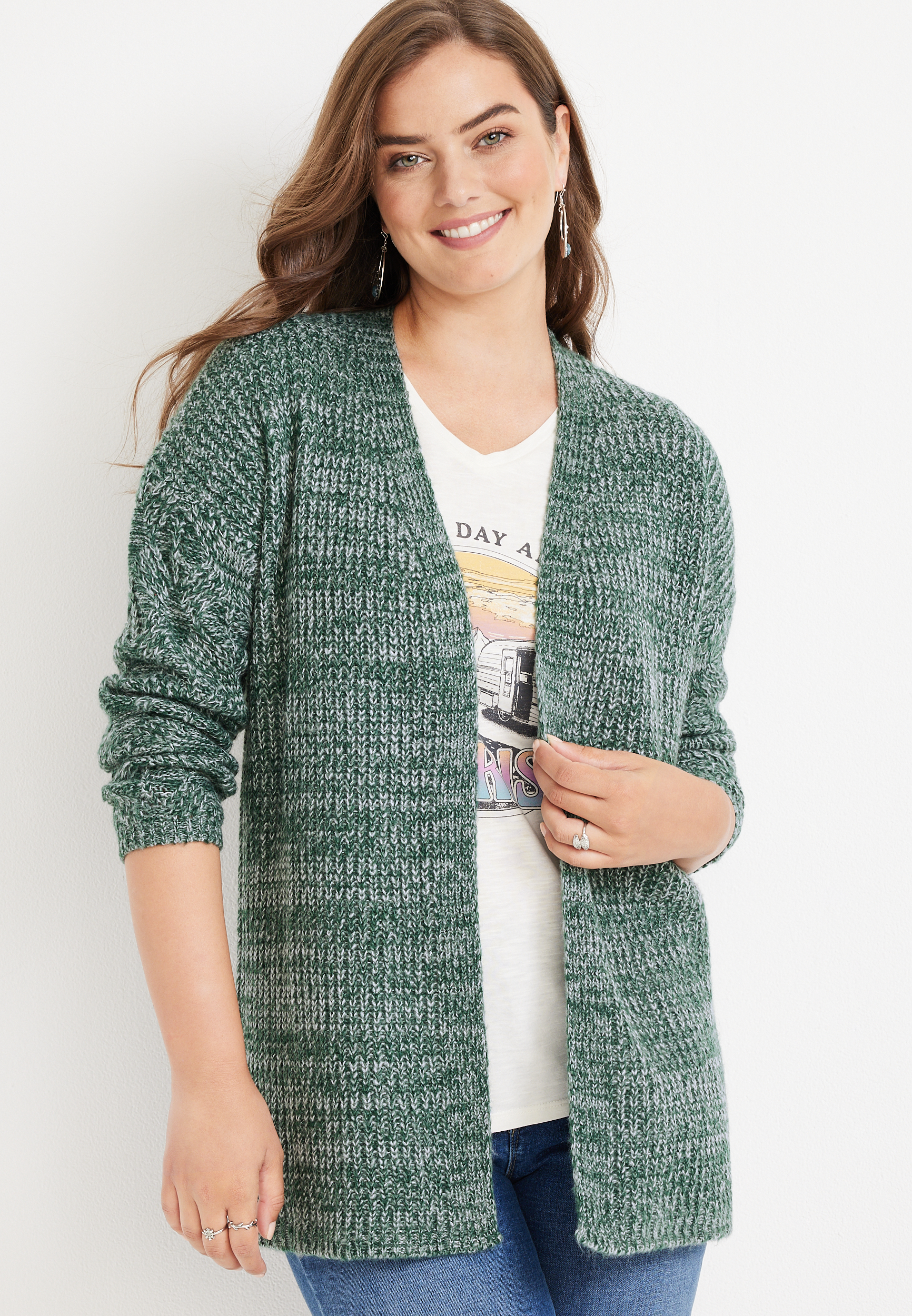 Textured Marbled Cardigan | maurices