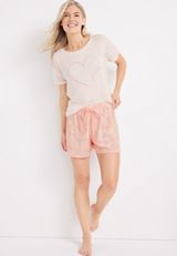 Cozy Graphic Tee and Shorts Pajama Set, , small