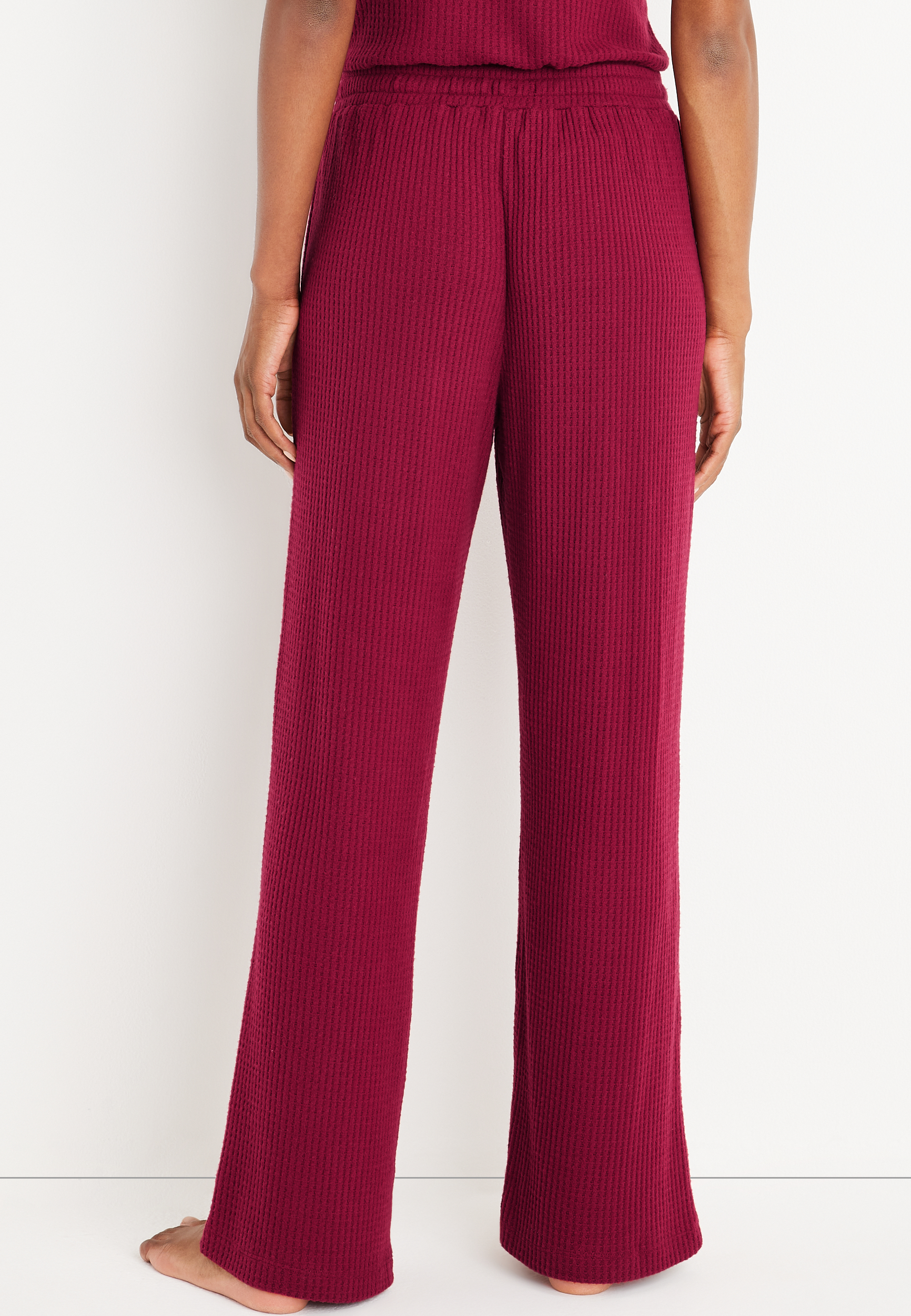 Waffle Wide Leg Pajama Pant, C103, large