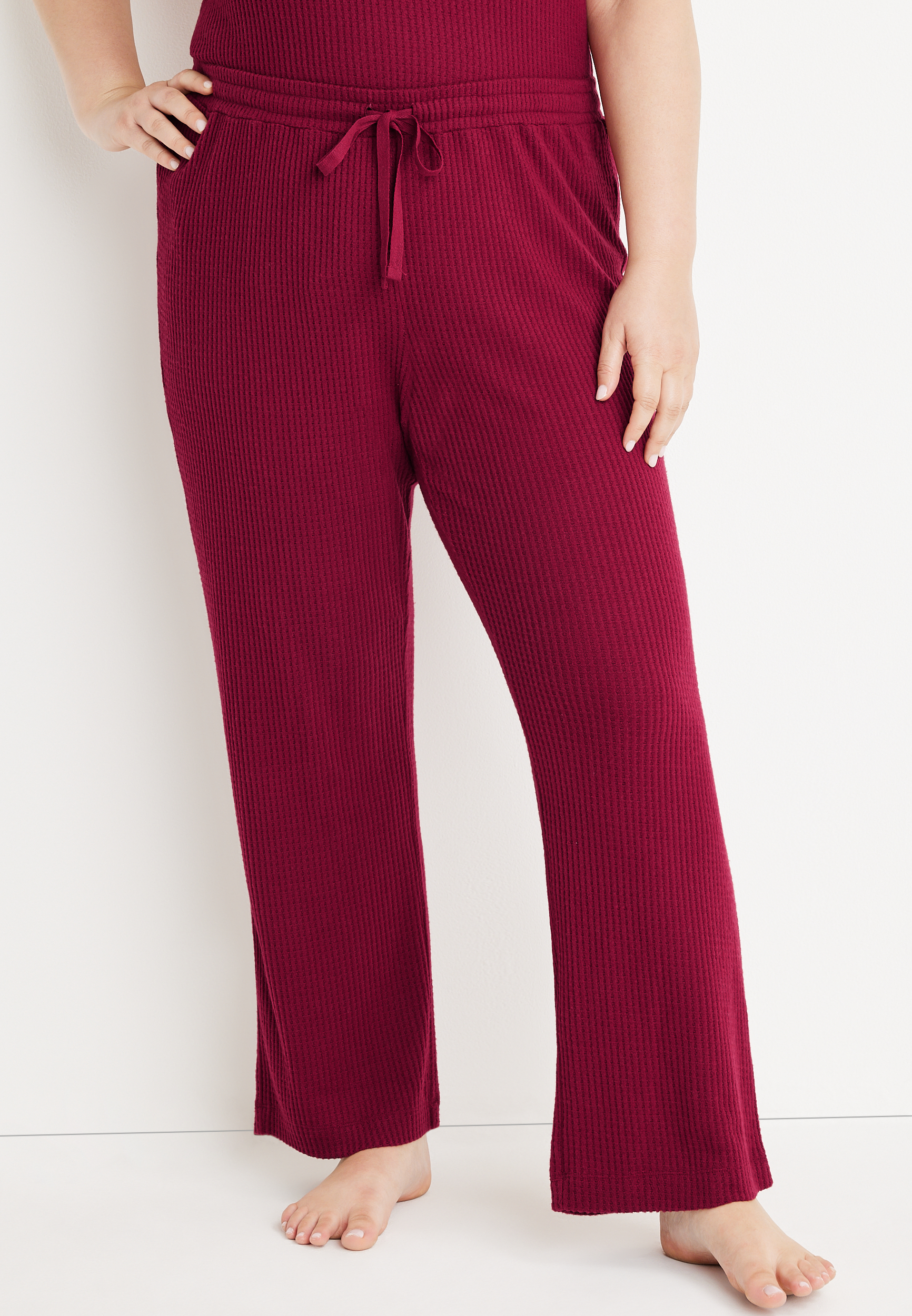 Waffle Wide Leg Pajama Pant, C103, large