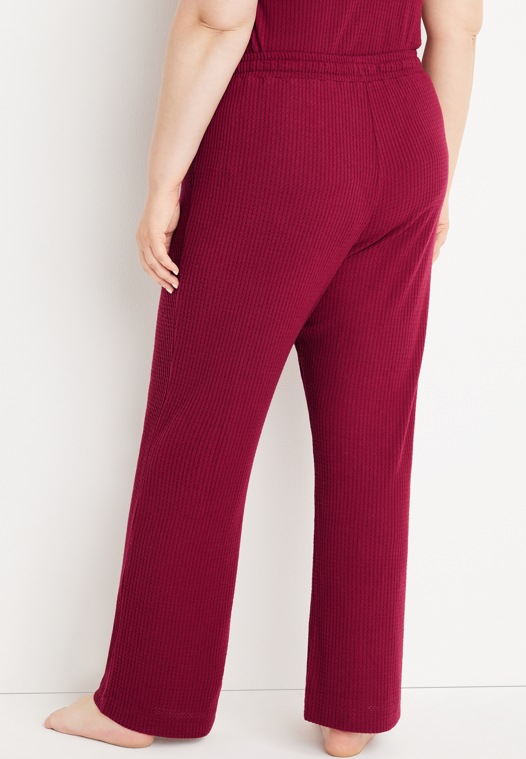 Waffle Wide Leg Pajama Pant, C103, large