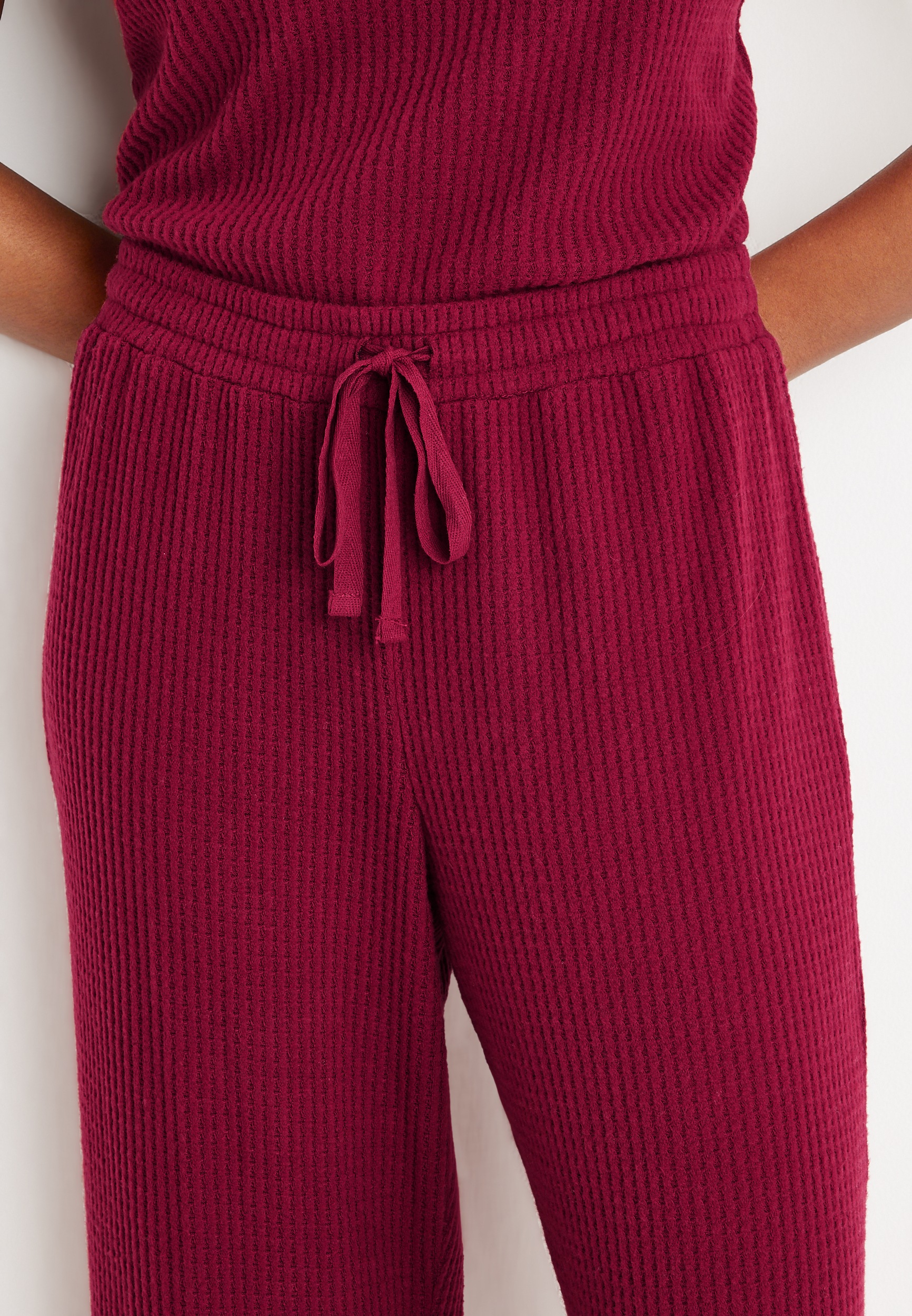 Waffle Wide Leg Pajama Pant, C103, large
