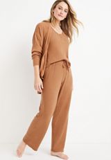 Waffle Wide Leg Pajama Pant, C520, small