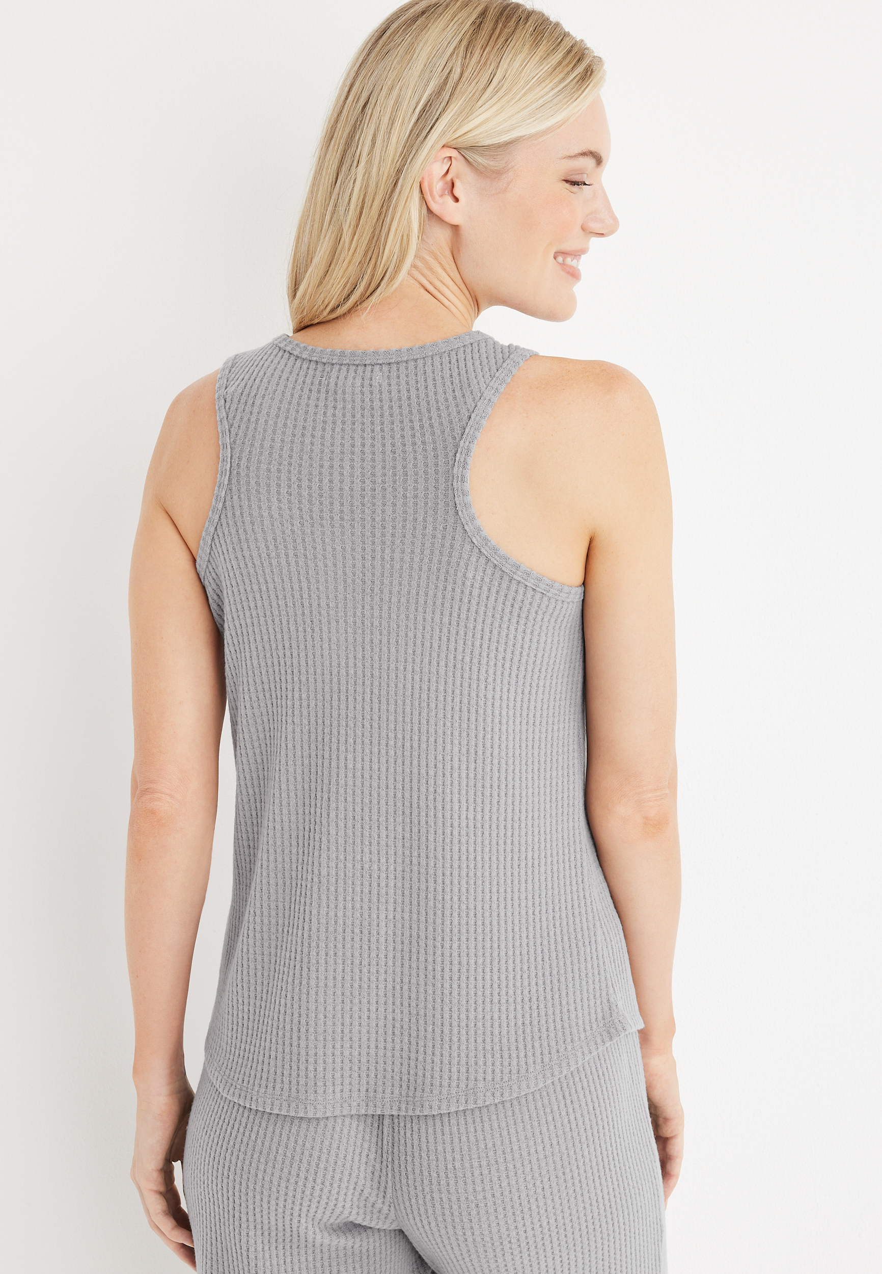 Waffle Tank Pajama Top, C2820, large