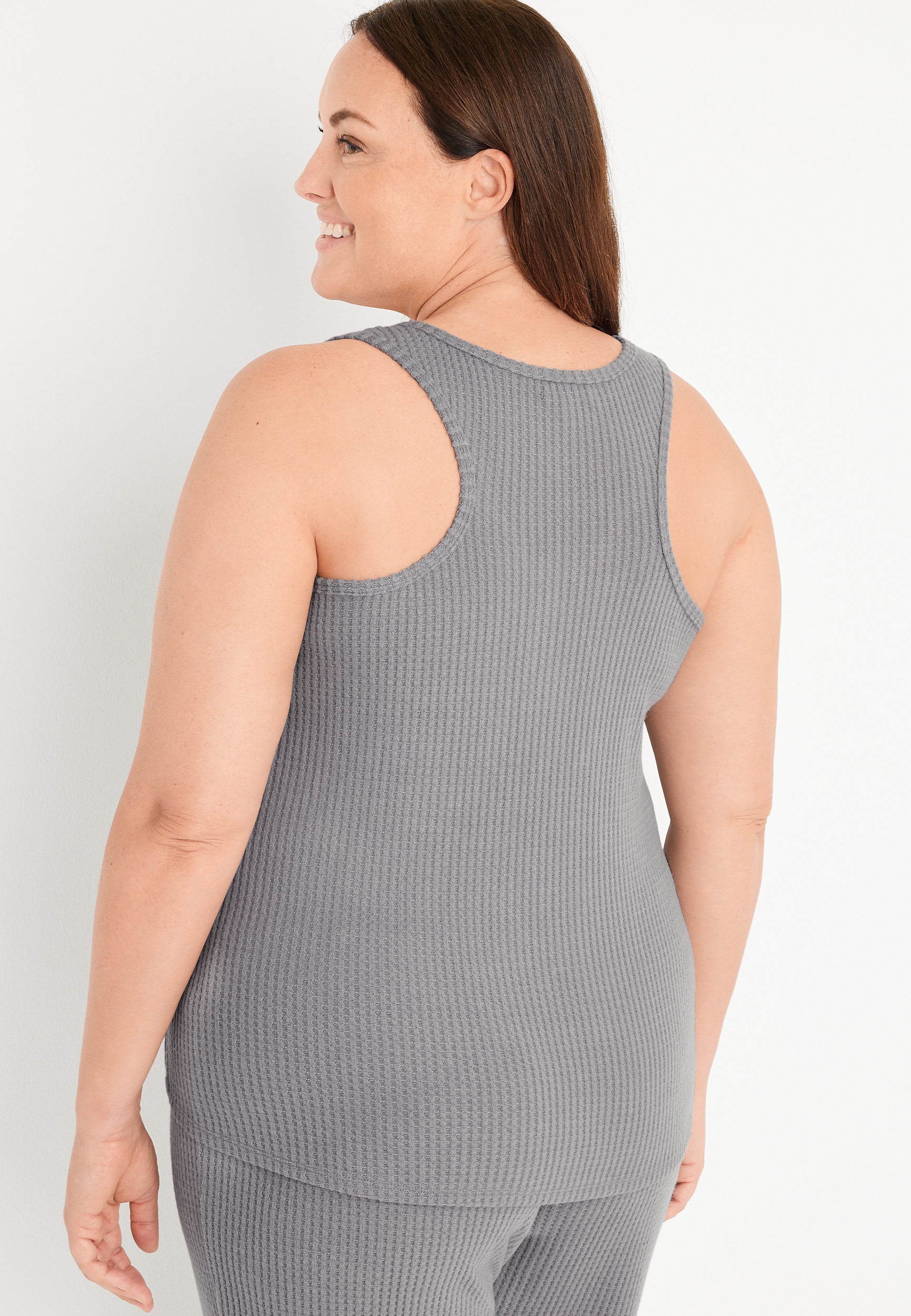 Waffle Tank Pajama Top, C2820, large
