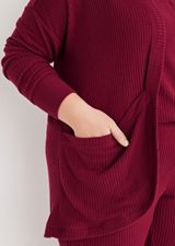 Waffle Knit Pajama Cardigan, C103, small