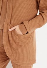Waffle Knit Pajama Cardigan, C520, small
