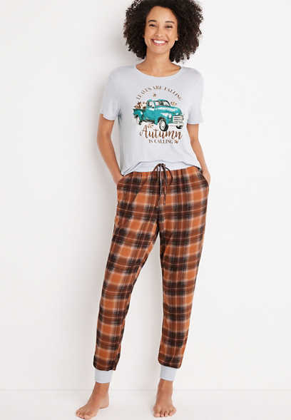 Cozy Fall Graphic Tee and Jogger Pajama Set