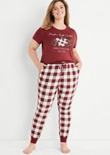 Cozy Fall Graphic Tee and Jogger Pajama Set, C5247, small