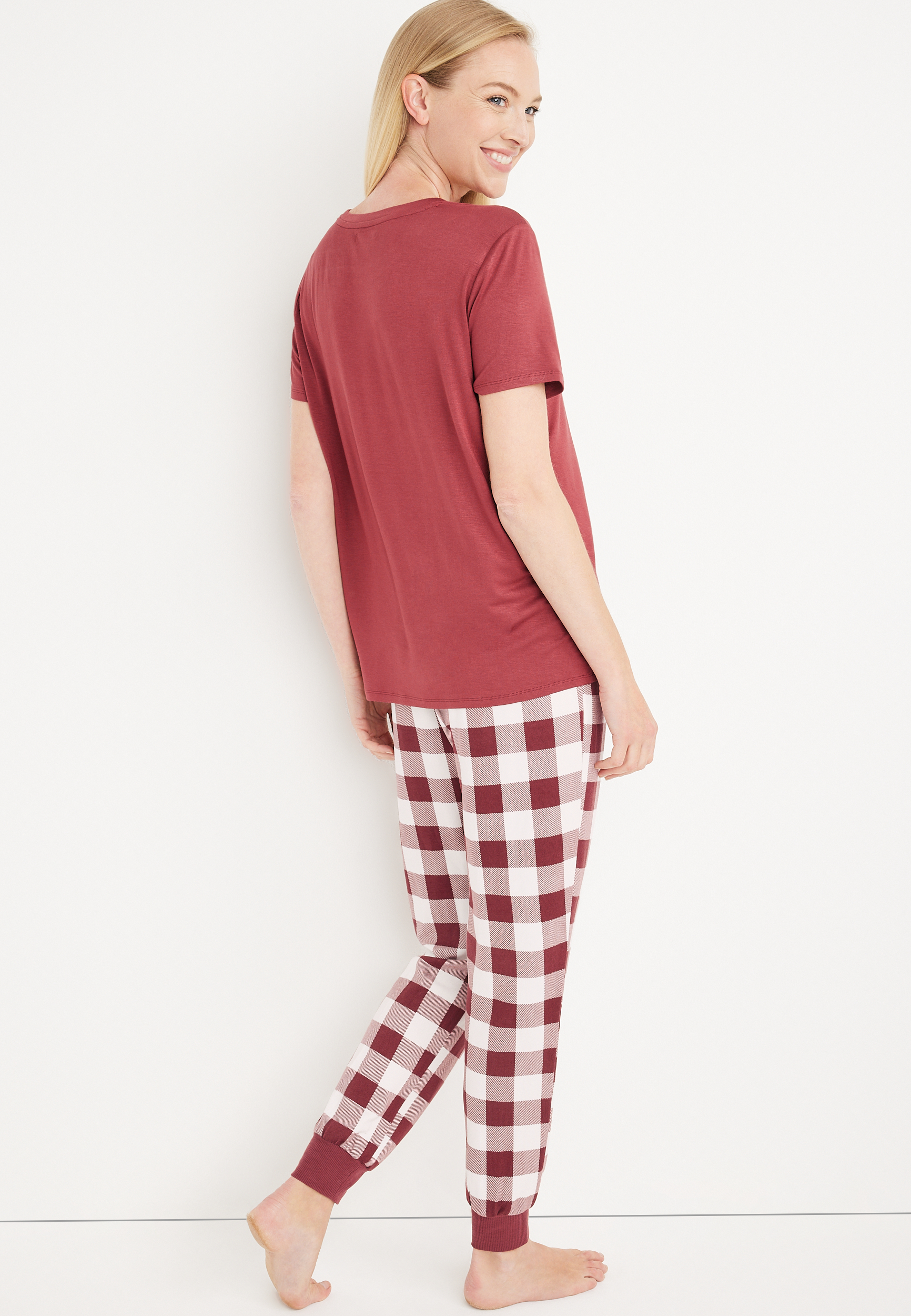 Cozy Fall Graphic Tee and Jogger Pajama Set, C5247, large