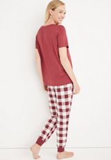 Cozy Fall Graphic Tee and Jogger Pajama Set, C5247, small