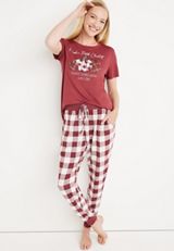 Cozy Fall Graphic Tee and Jogger Pajama Set, C5247, small