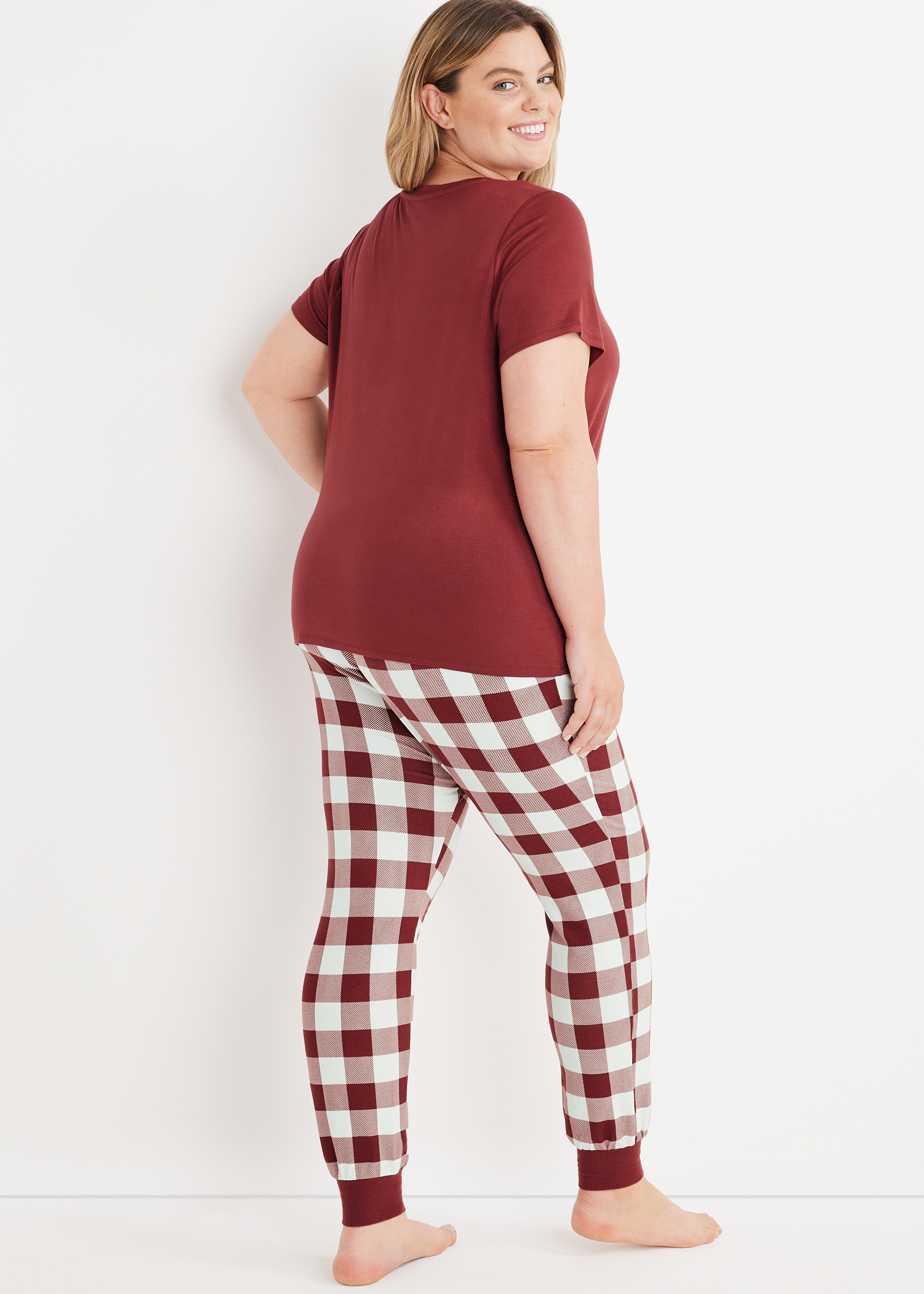 Cozy Fall Graphic Tee and Jogger Pajama Set, C5247, large