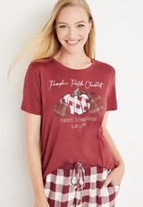 Cozy Fall Graphic Tee and Jogger Pajama Set, C5247, small